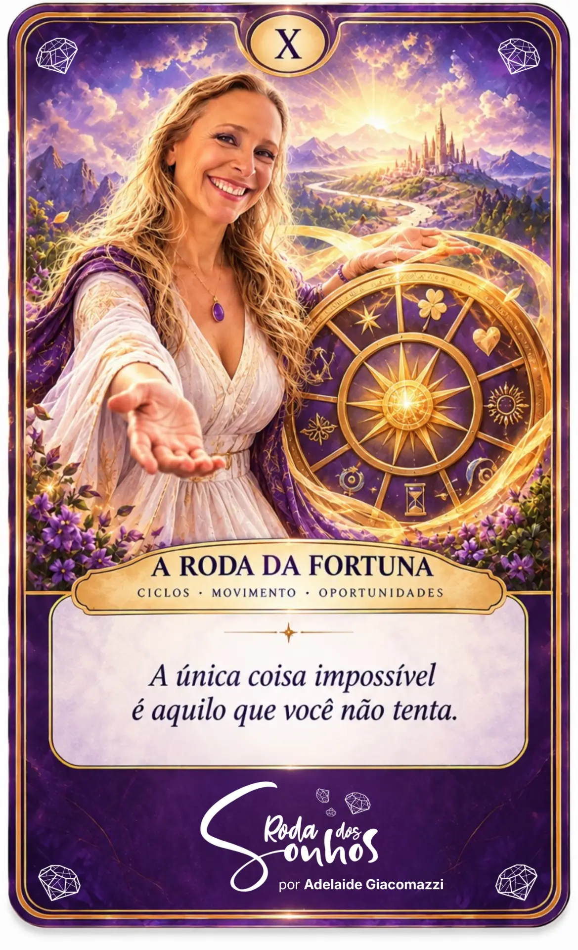 Carta personalizada A Roda da Fortuna com a imagem de Adelaide