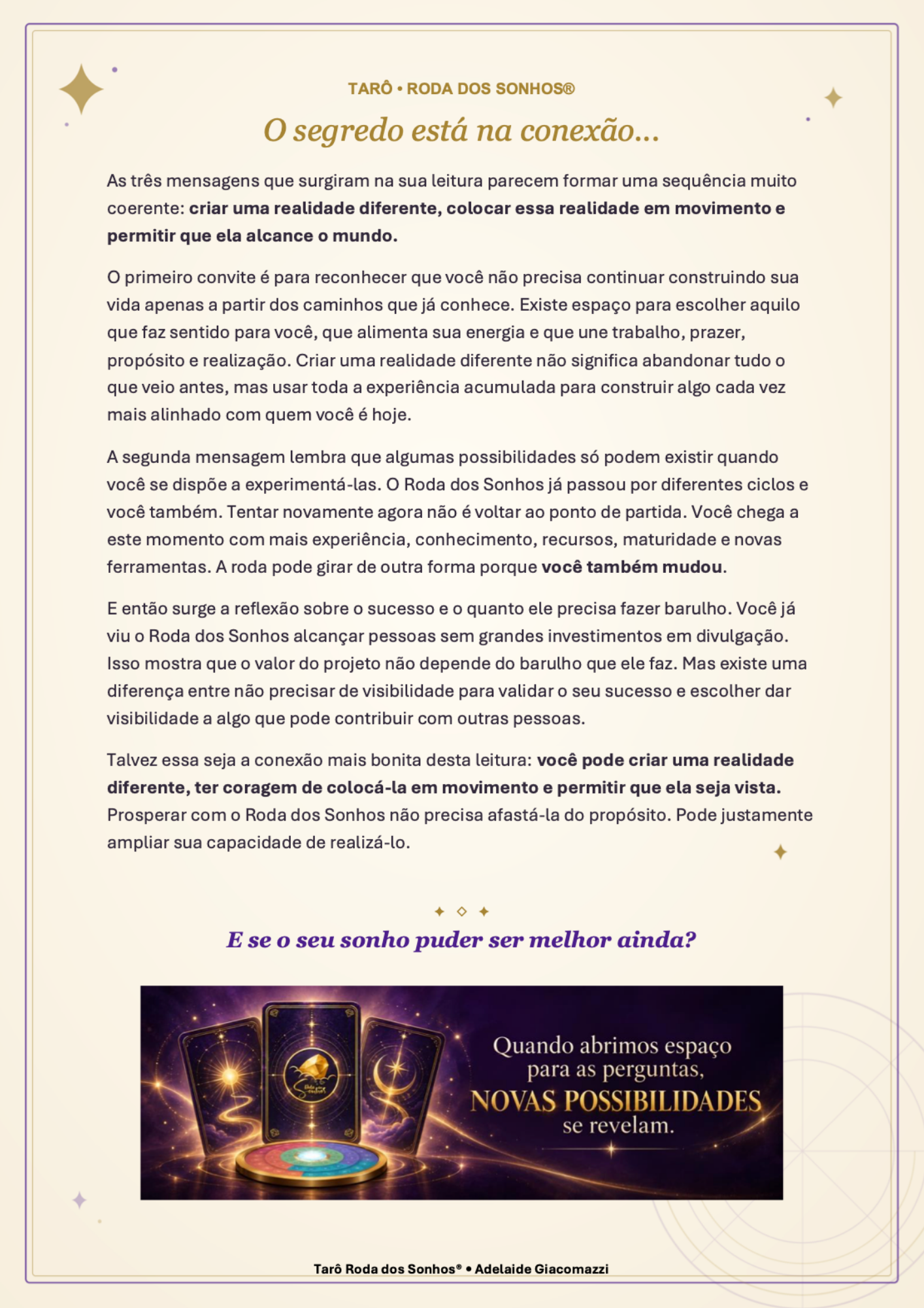 Conexão entre as mensagens da leitura
