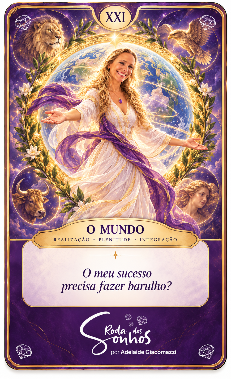 Carta personalizada O Mundo com a imagem de Adelaide